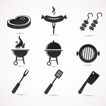 Barbecue vector icon set.