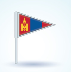 Flag set of Mongolia, vector illustration