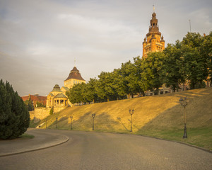 Nocna panorama Szczecina,most Długi,Katedra © Mike Mareen
