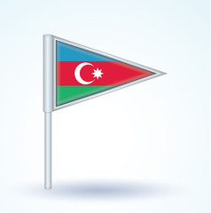 Flag set of Azerbaijan, vector illustration