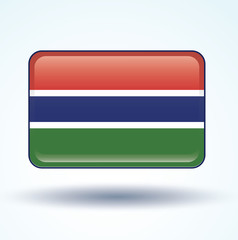 Flag set of Gambia, vector illustration