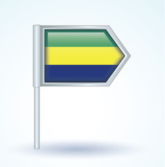 Flag set of Gabon, vector illustration