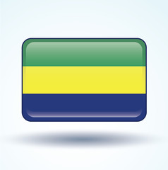 Flag set of Gabon, vector illustration