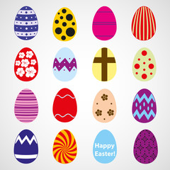 various color Easter eggs design collection eps10