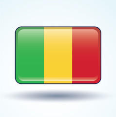 Flag set of Mali, vector illustration