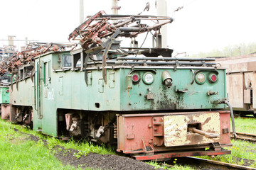 Fototapeta na wymiar electric locomotive, Kostolac, Serbia