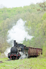 Fototapeta na wymiar steam freight train (126.014), Resavica, Serbia