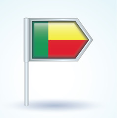 Flag set of Benin, vector illustration