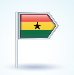 Flag set of Ghana, vector illustration