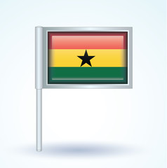 Flag set of Ghana, vector illustration