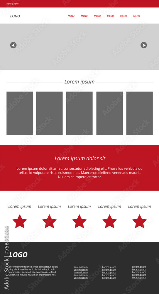 Wall mural modern web design. vector website template