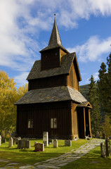 Fototapeta na wymiar Torpo Stavkirke, Norway