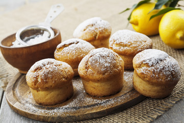 Homemade lemon muffins