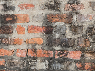 wall of red brick