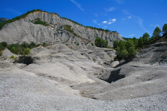 Badlands near yesa dam in Zaragoza, Navarra province border.