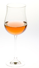 wineglass with rosé wine