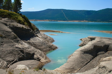 Yesa lake dam near Zaragoza, Navarra province border.