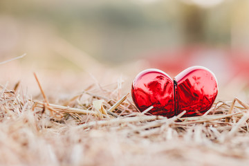 heart in straw warm feeling romantic valentine day - 75697649
