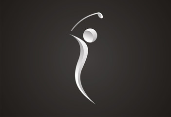 Golfer playing logo vector