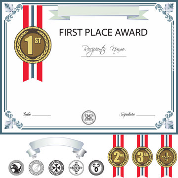 Award template with additional design elements