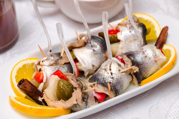 Pickled spicy herring