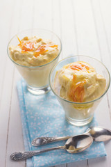 Dessert with oranges