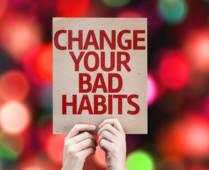 Change Your Bad Habits card with colorful background