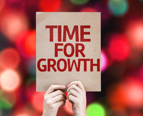 Time For Growth card with colorful background