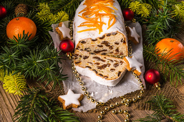 Christmas Stollen with orange julienne