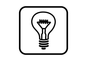 Light bulb vector icon on white background