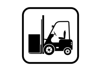 Forklift vector icon on white background