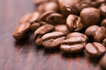 Coffee on grunge wooden background