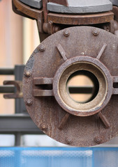 The flanges and old metal constructions in industrial zone © northernland