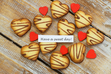 Have a sweet day card with heart shaped cookies