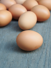 eggs on the wooden table