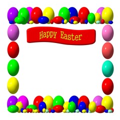 many happy Easter eggs