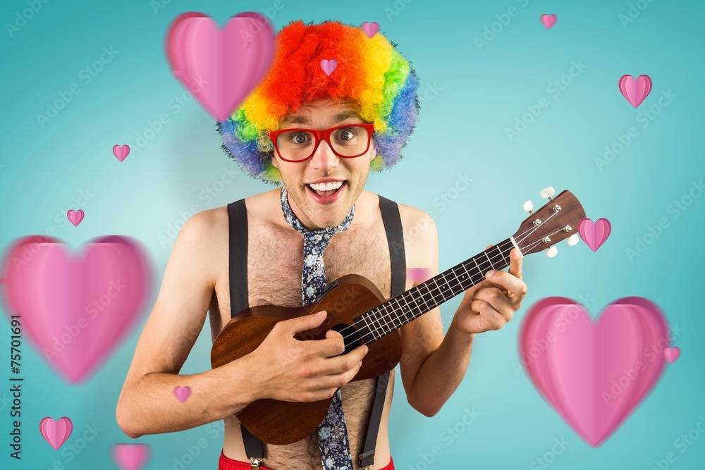 Aufkleber composite image of geeky hipster