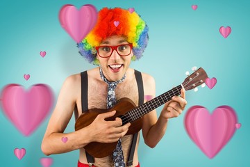 Composite image of geeky hipster