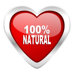 natural valentine icon 100 percent natural sign
