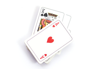 Playing cards - on white background