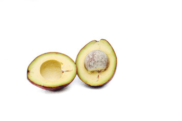 Isolated halved avocado