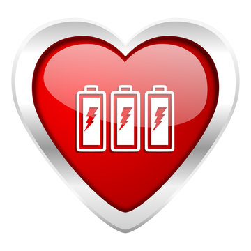 battery valentine icon power sign