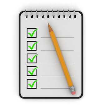 Notepad Checklist (clipping path included)