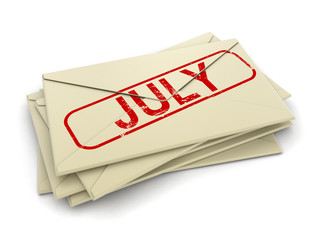 july letters  (clipping path included)