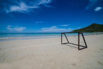 Koh Samui the beautiful island of Thailand soccer on the beach.