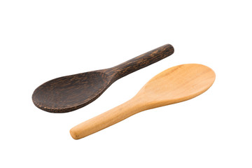 used wooden spoon isolated