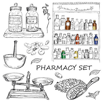 Pharmacy Sketch Vector PNG, Vector, PSD, and Clipart With Transparent  Background for Free Download | Pngtree