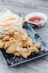 pork chitterlings fried