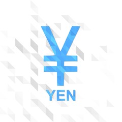low poly Japan Yen illustration