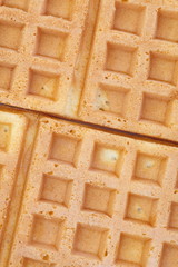 Close - up Delicious sweet belgian waffle